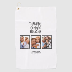 Dankbarer, gesegneter Foto Erntedank   Golfhandtuch