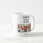 Dankbarer, gesegneter Foto Erntedank Kaffeetasse (VorderseiteRechts)