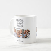 Dankbarer, gesegneter Foto Erntedank Kaffeetasse (Vorderseite Links)