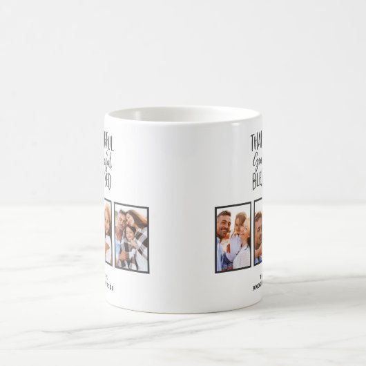 Dankbarer, gesegneter Foto Erntedank   Kaffeetasse (Mittel)