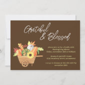 Dankbarer gesegneter Kürbisrad-Erntedank Einladung (Vorderseite)