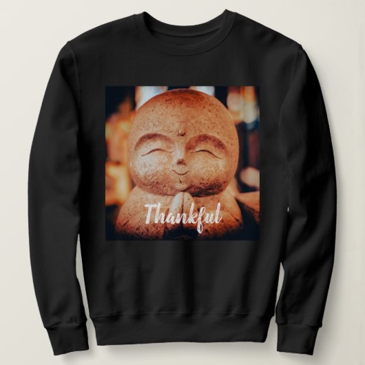 Dankbarer Glücklicher Buddha Frauen Sweatshirt (Design vorne)