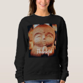 Dankbarer Glücklicher Buddha Frauen Sweatshirt (Vorderseite)