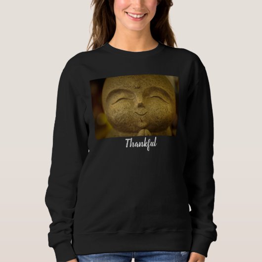Dankbarer Glücklicher Lachender Buddha Sweatshirt (Vorderseite)