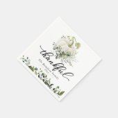 Dankbarer Greenery White Pumpkin Erntedank Serviette (Ecke)