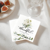 Dankbarer Greenery White Pumpkin Erntedank Serviette