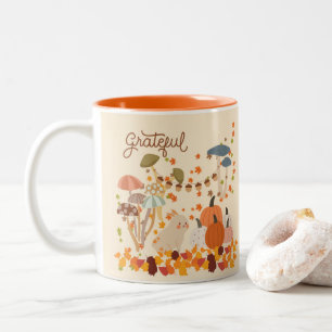 Dankbarer Herbsthase Zweifarbige Tasse
