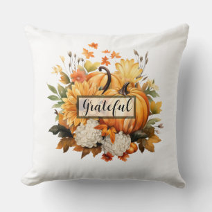 Dankbarer Kürbis Floral Herbst Thanksgiving Kissen