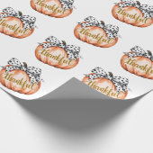 Dankbarer Kürbis mit gepunkteter Schleife  Geschenkpapier (Ecke)