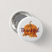 Dankbarer Kürbis Thanksgiving Button (Vorne & Hinten)