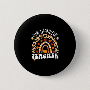 Dankbarer Lehrer Erntedankfest Regenbogen Leopard Button