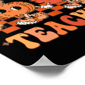 Dankbarer Lehrer Retro Groovy Erntedank Fall 1 Poster (Ecke)