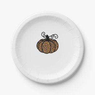 Dankbarer Leopard Pumpkin für Erntedank Pappteller