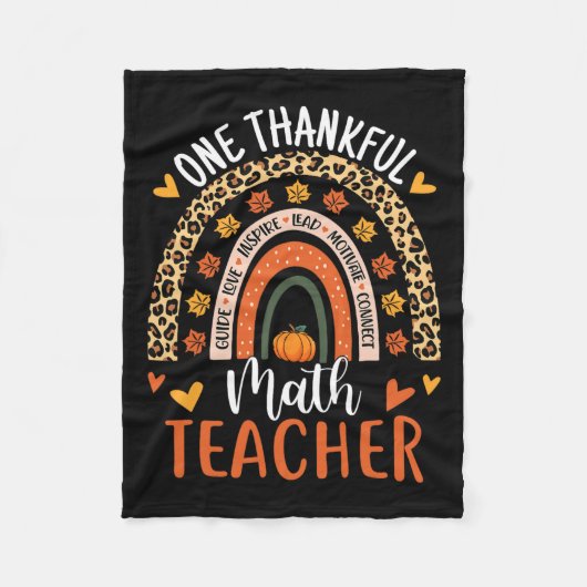 Dankbarer Mathe Teacher Fun Erntedank Rainbow Tee Fleecedecke (Vorderseite)