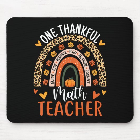 Dankbarer Mathe Teacher Fun Erntedank Rainbow Tee Mousepad (Vorne)