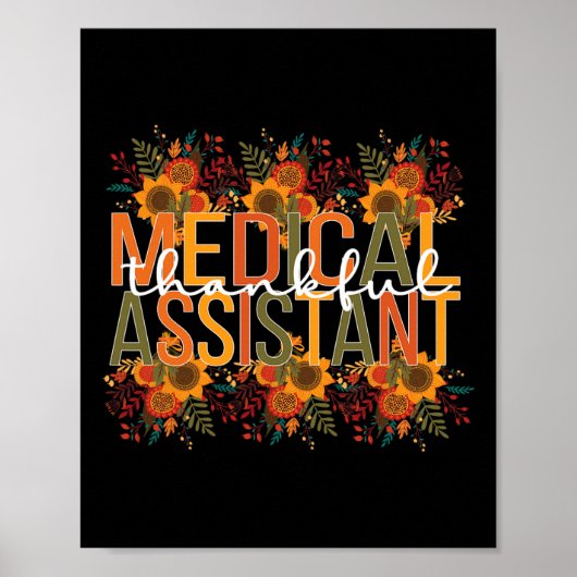 Dankbarer medizinischer Assistent Erntedank Med As Poster (Vorne)