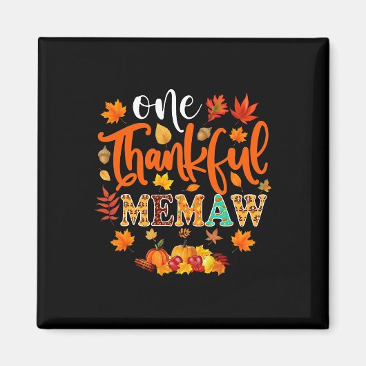 Dankbarer Memaw Fun Herbst Herbst Erntedank Magnet (Vorne)