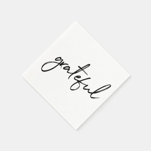 Dankbarer Minimalistischer Script-Erntedank Serviette (Ecke)