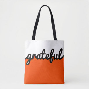Dankbarer Orange Schwarz-weißer Farbblock Tasche