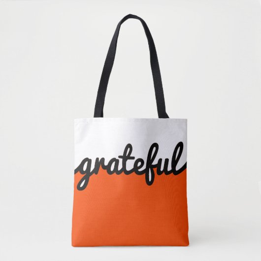 Dankbarer Orange Schwarz-weißer Farbblock Tasche (Vorderseite)