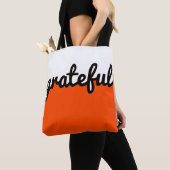 Dankbarer Orange Schwarz-weißer Farbblock Tasche (Von Nahem)
