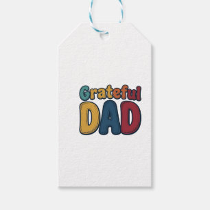 Dankbarer Papa Retro-Blasenbuchstabe-Shirt-Design_ Geschenkanhänger