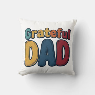 Dankbarer Papa Retro-Blasenbuchstabe-Shirt-Design_ Kissen