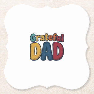 Dankbarer Papa Retro-Blasenbuchstabe-Shirt-Design_ Untersetzer