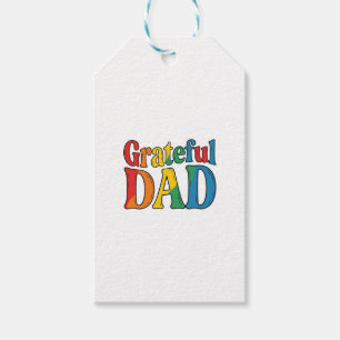 Dankbarer Papa Vintage Regenbogen-Typografie-Shirt Geschenkanhänger