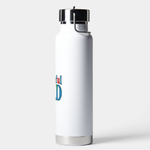 Dankbarer Papa Vintage Regenbogen-Typografie-Shirt Trinkflasche