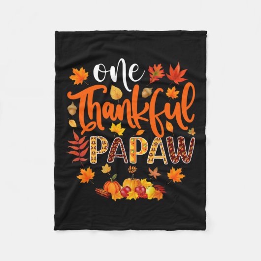 Dankbarer Papaw Fun Herbst Herbst Erntedank Fleecedecke (Vorderseite)
