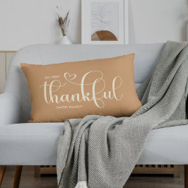 Dankbarer Personalisierter Orange Herbst Lendenkissen