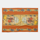 Dankbarer Pilger-Erntedank auf Orange Geschirrtuch (Horizontal)