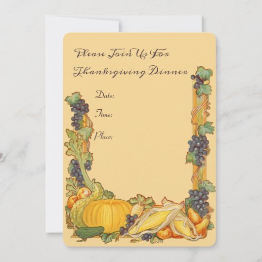 Dankbarer Pilger-Erntedank-Tag Einladung (Rückseite)