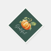 Dankbarer Pumpkin Erntedank Green Serviette (Ecke)