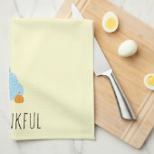 Dankbarer Pumpkin Patch Orange Blue Geschirrtuch (Viertel Falte)