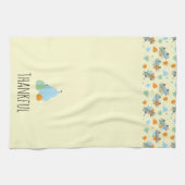 Dankbarer Pumpkin Patch Orange Blue Geschirrtuch (Horizontal)