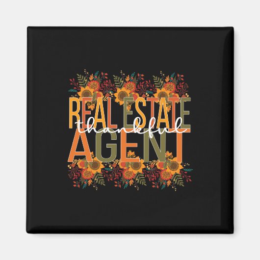 Dankbarer Real Anwesen Agent Erntedank Magnet (Vorne)