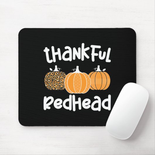 Dankbarer Redhead-Erntedank Rothaarige Frau 1 Mousepad (Mit Mouse)
