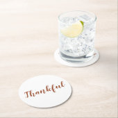 Dankbarer Rostbrust-Cinnamon-Erntedank Runder Pappuntersetzer (Vor Ort)