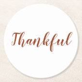 Dankbarer Rostbrust-Cinnamon-Erntedank Runder Pappuntersetzer (Vorderseite)