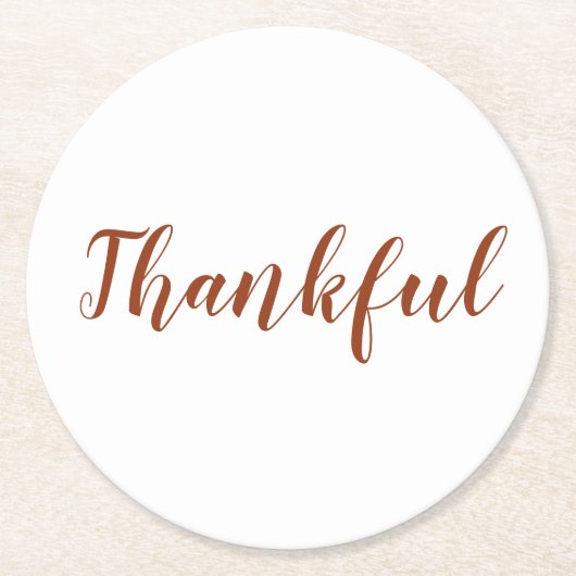 Dankbarer Rostbrust-Cinnamon-Erntedank Runder Pappuntersetzer (Vorderseite)