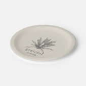 Dankbarer rustikaler Fall Sukkulärer Erntedank Pappteller (Schrägansicht)