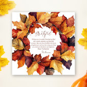 Dankbarer Rustikaler Fall Wreath-Erntedank Einladung