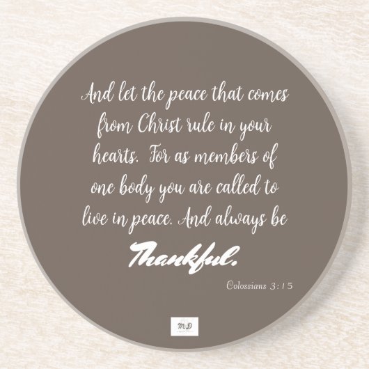 Dankbarer Sandstone-Untersetzer Getränkeuntersetzer (Vorne)