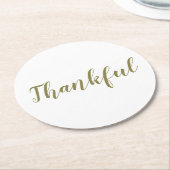 Dankbarer schlauer, moderner Script-Erntedank Runder Pappuntersetzer (Angewinkelt)