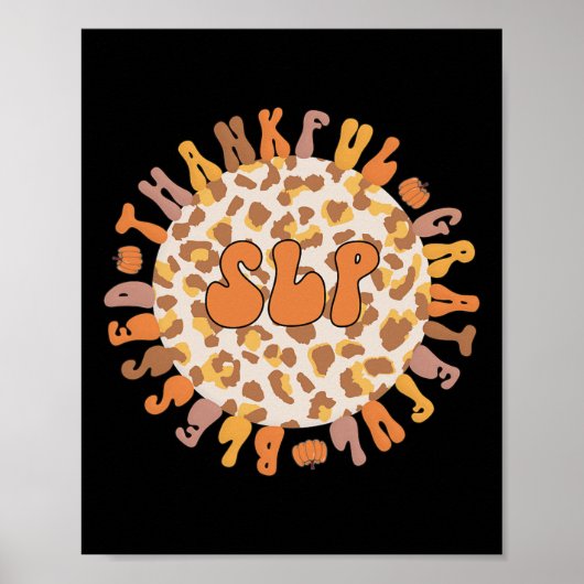 Dankbarer sprachlicher Pathologe Erntedank Poster (Vorne)