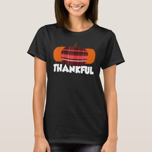 Dankbarer Thanksgiving Kürbis Flanell T-Shirt (Vorderseite)