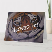 Dankbarer Tiger mit Lächeln und hellen Augen Dankeskarte (Vorderseite)