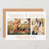 Dankbarer und dankbarer Erntedank Feiertagskarte (Vorne/Hinten)